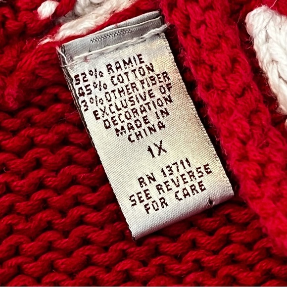 Vintage 90s Karen Scott Christmas Sweater Vest Teddy Bears 3D Trims Red Size 1X - Picture 3 of 12